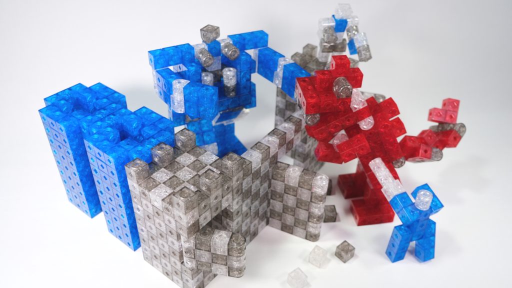 Diorama - Exoskeleton Robot attack Dinosaur between castle
