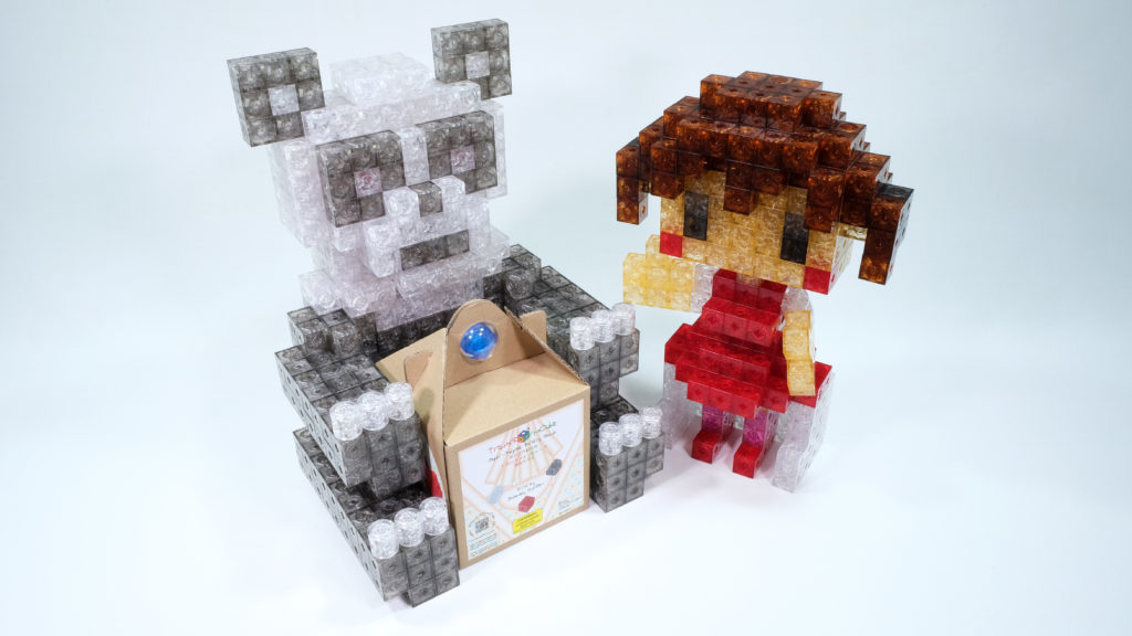 Panda with retail box and Girl